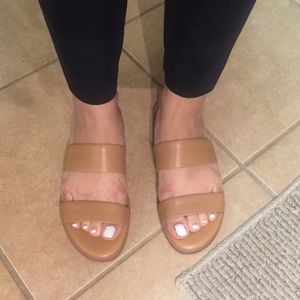 Cole haan brown flat slide sandals 6.5